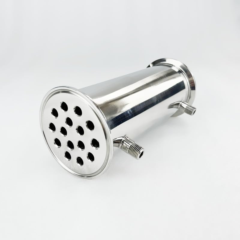 3" (76mm) OD91mm, Dephlegmator/Condenser with 1/4" Male Thread,15 Pipes Inside ID 8mm,Lenght 200mm,SS304