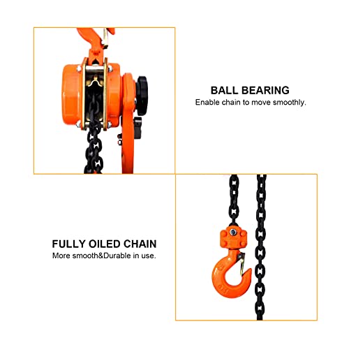 Saluinoki Lever Chain Hoist 1650Lbs 10Ft 3/4 Ton Come Along Ratchet Puller Hoists For Heavy Duty Lifting #TOP2