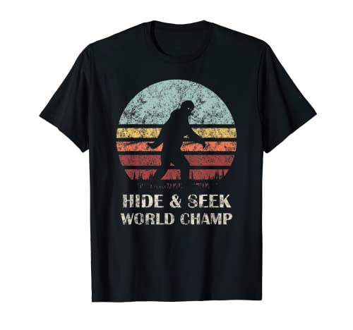 Bigfoot Hide And Seek World Champ Sasquatch - Camiseta retro Camiseta