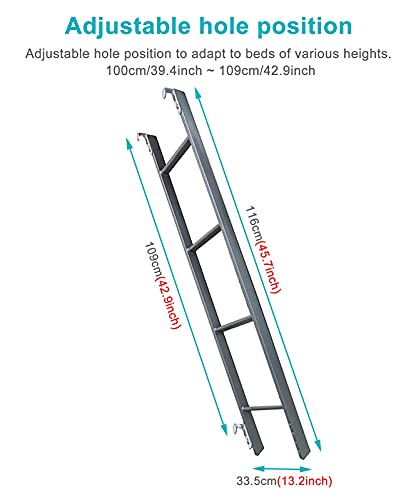 Escalera de cama ajustable vertical que evita caídas en literas 4