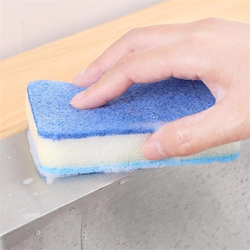 Image of 6 PCS Double Sided Glass Sponge Cleaning Brush Bathroom for Shower Glass Multi Functional Household Cleaning Sponge