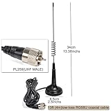 HYS 27MHz Magnetic Mount Aerial CB Antenna Compatible with Cobra, Midland, Uniden, Maxon Portable Handheld CB Radio, Mobile Radio, Scanner (PL259) - Image 3