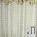 Produktbild Mitening LED USB Lichtervorhang 3m x 3m, 300 LED Lichterkettenvorhang mit 8 Modi Lichterkette Gardine für Schlafzimmer Partydekoration Innenbeleuchtung Weihnachten Deko Weiß, Energieklasse A+++