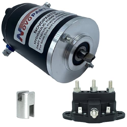 NOVOPARTS Leveling System Hydraulic Pump KIT - Motor 167576 Compatible with 414018 & #F000MM0809 045-167567, Polarity Reversing Solenoid Part Number 118246 and Collar Coupling Included
