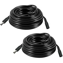 2PCS 16FT5m 12V DC Power Extension Cord 5.5mm x 2.1mm for Security Camera CCTV, Router, LED Strip Extension Cable DC 12V Power Supply Plug Adapter OLA013