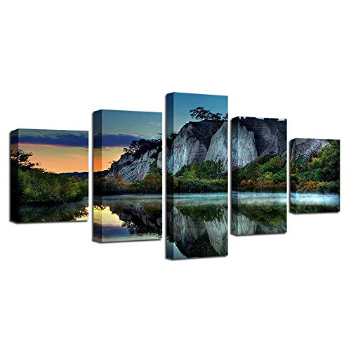 Impression sur toile intissée 5 pièces pour créer un salon zen et moderne