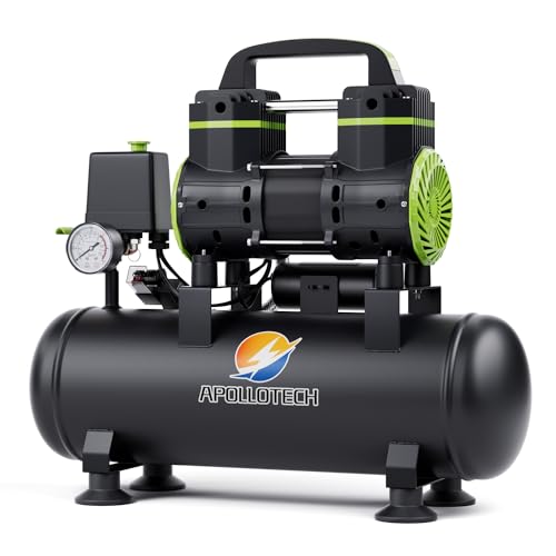 APOLLOTECH エアーコンプレッサー 100V 静音 10L オイルレス 0.8MPa最高圧力...