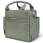 Linkidea Lunch Bag for Women, Large Leak Proof Lunch Tote Cooler, Lunch Tote Bag with Bottle Holder and Side Pockets, Compatible with NatraProw, Lovina, Caperci (Military Green)