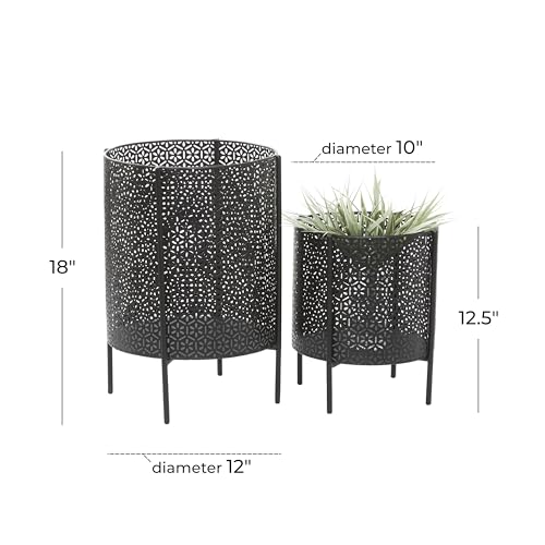 Cosmoliving By Cosmopolitan 73865 Contemporary Metal, Set Of 2 Planters 18" thumb #5