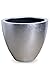 Produktbild Vivanno Pflanzkübel Pflanzgefäß Blumenkübel exklusiv Fiberglas Silber Olivia - 35 x 42 cm