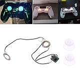 VizGiz Backlit Thumbstick Analog Thumb Stick Joystick Cap DIY Mod Set Button Led Light Up Clear Transparent Caps Thumbsticks for Sony PS4 Controller PlayStation Dualshock PS 4