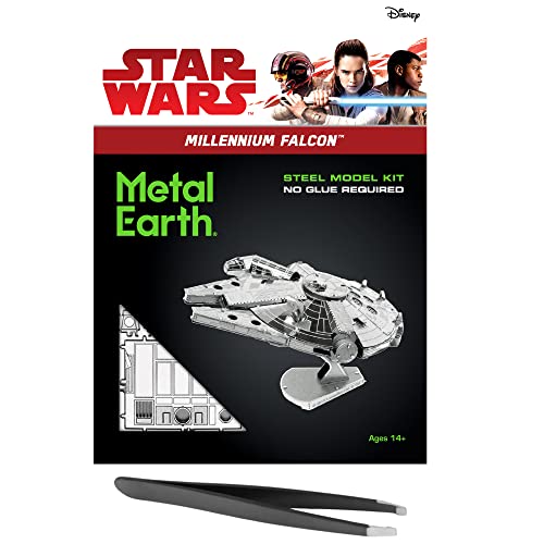 Metal Earth Fascinations Star Wars Millennium Falcon 3D Metall Modellbausatz Bundle mit Pinzette
