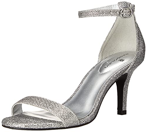 Bandolino Women's Madia Heeled Sandal, SilverFabric, 9