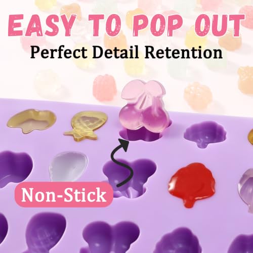 Image of Fruit Snack Molds, 4pcs Gummy Molds Silicone Chocolate Candy Molds