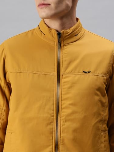 Image of SHOWOFFFF Men Solid Front-Open Jacket | Stand Collar Full Sleeves Nylon Jacket's for Mens | Slim Fit Regular Length Jackets for Men's