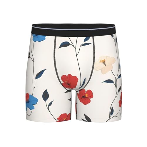 BLWSLC X-Large Men's Extra Long Underwear | Climbing bouquet Printed