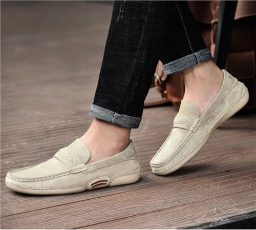 Mens Loafers Shoe Round Toe Stitching Details Breathable Anti-Slip Resistant Comfortable for Traveling Driving Office and Work3