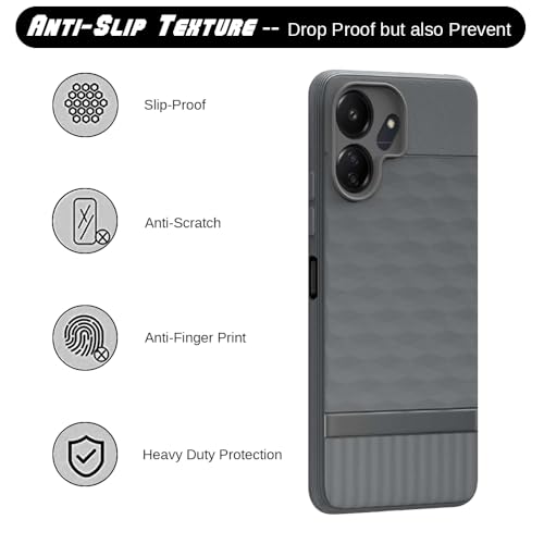 Image of Shockproof Case for Mi Redmi 13C 4G / Poco C65 4G | Full Camera Protection | TPU Flexible Back Cover for Mi Redmi 13C 4G / Poco C65 4G (Graphite Grey)