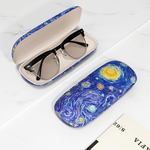 Image of Eyeglasses Case, Portable Hard Shell Protective Case for Glasses, Eyeglass Holder Box for Women with Cleaning Cloth