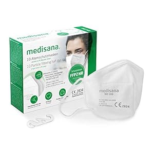 Medisana FFP2 adembeschermingsmasker stofmasker ademmasker, RM 100, stofbeschermingsmasker mondbeschermingsmasker 10…