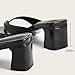 BOEGBNW Women'S Leather Mid Chunky Heel Flip-Flops Slip On Fashion Comfort Square Open Toe Block Heel Thong Sandals Casual Summer Wedding Party Toe Clip Heel Dress Slides (Black,10)