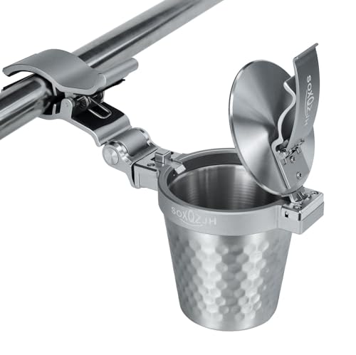 Cigar Holder for Golf Cart Multi-Functional Golf Cigar Holder,Golf Cart Cigar Holder Clip Golf Cigar Holder With Lid Cup Holder Can Lock the Odor and Dust, Cigar Holder Mountable 20-70 Ring Diameter