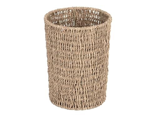 Image of StorageWorks Wicker Waste Basket, Small Trash Can with Handwoven Seagrass, Wicker Garbage Can for Bedroom, Bathroom, 1 Pack