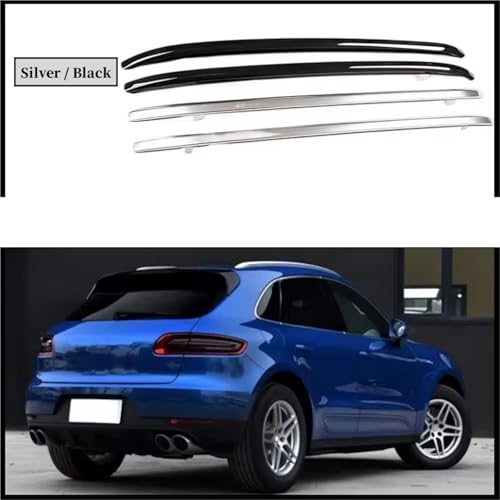 Barras portaequipajes coche para Macan 2014 a 2018 riel de techo de aluminio plata 2