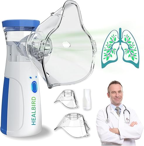 Image of [RECHARGEABLE] Portable Mesh Nebulizer for Adults & Kids | Handheld Inhalation Machine | Ultra-Fine Mist Nebulization | Low Noise Device for Home & Travel Use
