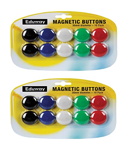 Image of Eduway (Set of 20 Colourful Magnet Buttons for Fridge, Magnetic Whiteboard | Stick Notes, Photos, Charts and More Premium Accessories- (ASSORTED COLORS)