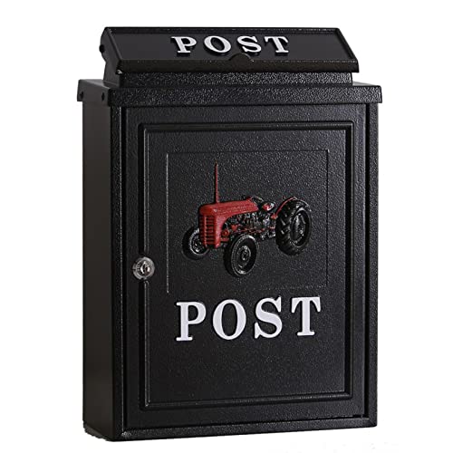Boîte aux lettres verrouillable tracteur vintage en relief finition premium