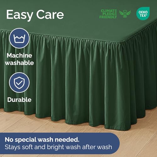 Bedskirt Full Ruffle - Ruffled Bed Skirt - 12 Inch Drop - Emerald Green by CGK Unlimited - Image 5