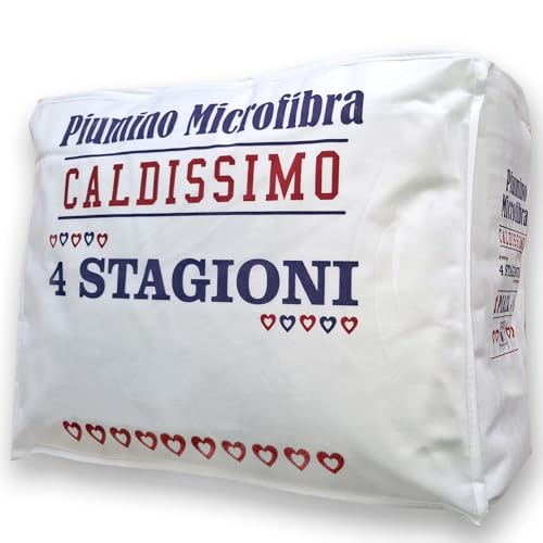 Home Tresor Piumino 4 Stagioni, Piumone Matrimoniale Doppio Autunnale Invernale Caldo e Soffice in Fibra Imbottito mod. JEFF 2 Piazze 250x200 cm. - Bianco