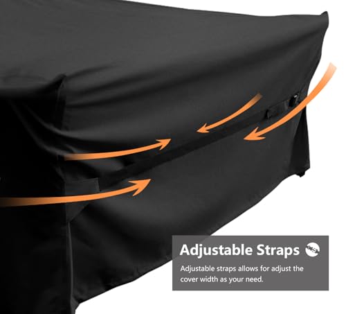Dokon Cube Garden Furniture Covers Waterproof Heavy Duty Oxford Fabric Patio Table Cover with Air Vents, Windproof Anti-UV Outdoor Rattan Sofa Table and Chair Cover, Square (180x180x74cm) - Black - Image 5