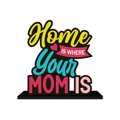 Image of Artvibes Home is Where Your Mom is Quotes Table Decor for Office Desk | Home Decoration Items | Living Room | Modern Art Wooden Showpiece Decorative Gift item (SP 1191)