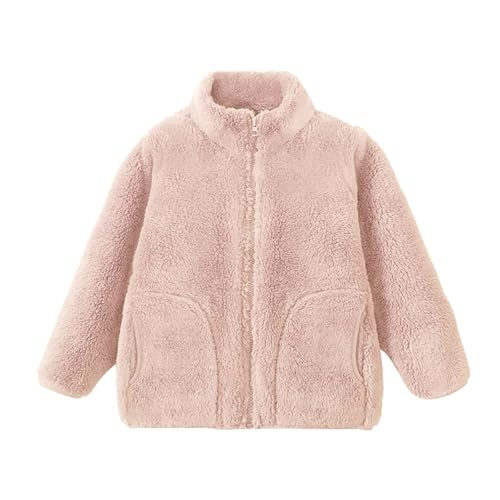 Jackets For Girls Polar Fleece Trendy Warm Soft Mock Jacket Lightweight Fuzzy Sherpa Kids Outerwear With Pockets 3-15 Years