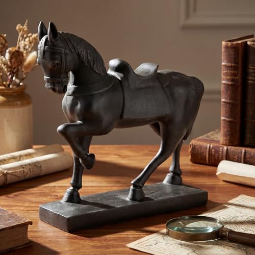 Estatua decorativa de caballo polystone marrón 11 pulgadas miniatura 5