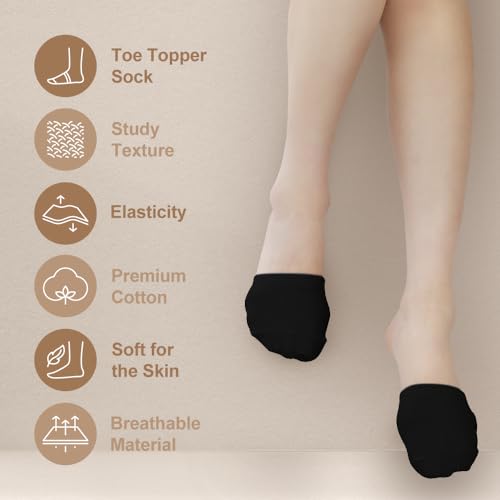 10 Pairs (5 White & 5 Black) Cotton Toe Topper Mule Socks4