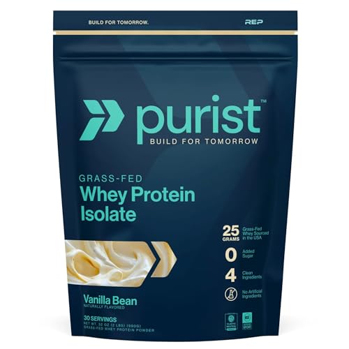 PURIST REP Whey Protein Powder, Premium Vanilla Grassfed Isolate,Workout Recovery,