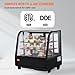 VEVOR 3.5 Cu.Ft Countertop Pastry Case ETL NSF DOE Certified Commercial Display Refrigerator with LED Lighting, Turbo, Frost-Free Air-Cooling, Rear Sliding Door, Curved, Black