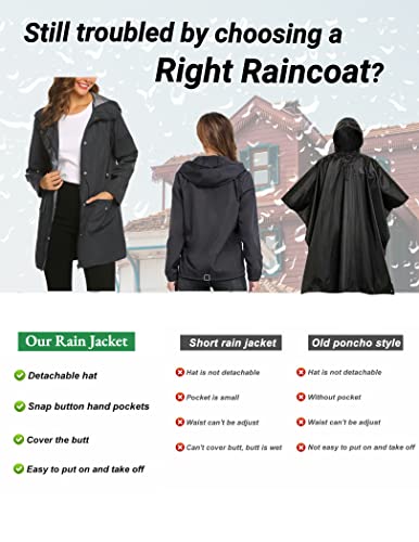 Sunaelia Rain Jacket Women Waterproof With Stripe Liner Hood Lightweight Raincoat Outdoor Windbreaker Trench Coat S-Xxl #TOP5