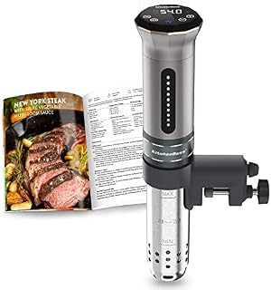 Sous Vide Cooker Ultra-Quiet Immersion-Circulator: Stainless Steel | G300 Silver Machine Brushless DC Motor |1100 Watts | IPX7 Waterproof by KitchenBoss