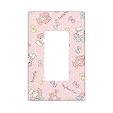 Anime Pink Light Switch Plate Cover Decorative Single Rocker Wall plate for Kids Teens Girls Room Nu
