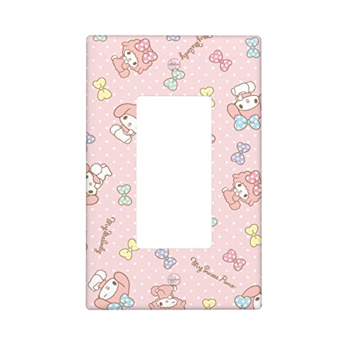 Anime Pink Light Switch Plate Cover Decorative Single Rocker Wall Plate For Kids Teens Girls Room Nursery Bedroom Kitchen #TOP4