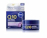NIVEA Q10 Anti-Falten Nachtpflege, Anti-Falten-Nachtcreme mit Q10, Süssholz & Glycostop, parfümfreie Gesichtspflege für sensible Haut, BERUHIGUNG (50 ml)