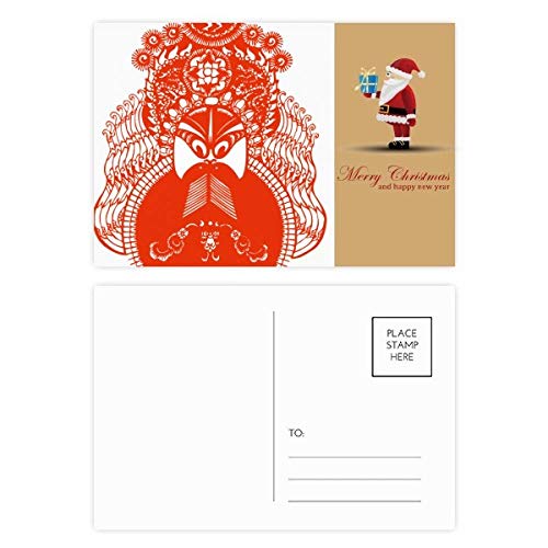 Cartes postales masque opéra Père Noël Rouge coffret de 20 à offrir pour passionnés de papeterie