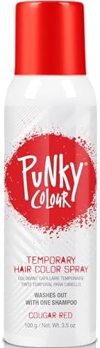 Punky Temporary Hair Color Spray, Cougar Red, Non-Damaging Spray-On Hair Dye Instant Vivid Hair Color, 3.5 oz, 1-Pack