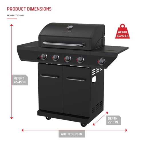 Image of Nexgrill 4-Burner Propane Gas Grill with 2-In-1 Charcoal Tray & Side Burner, Stainless Steel Frame, 626 SQ In Total Cooking Space, 60,000 BTUs, BBQ Grill Perfect for Outdoor Gatherings - 720-1141