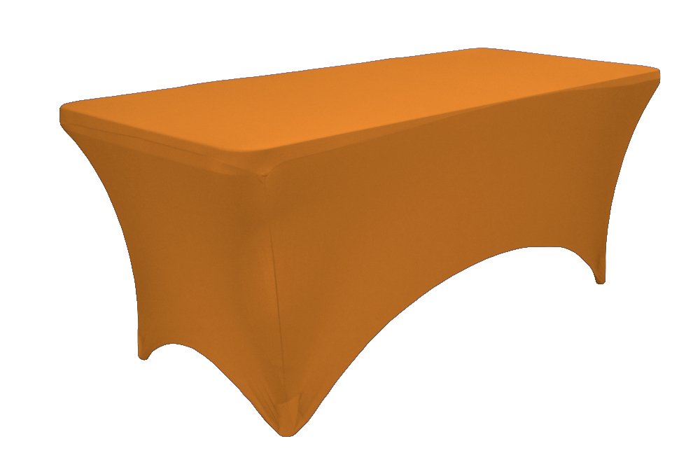 LA Linen Prostokątny obrus ze spandexu, 182 na 24 na 70 cm, złoty, mikrofibra poliester, 167 x 51 x 0,6 cm