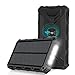 Phone Solar Charger, 20000mAh Qi Wireless Power Bank Portable External Battery Pack with 4 Outputs-USB C-LED Flashlight-Rainproof Solar Power Pack Outdoor for iOS Android 5V/3A High Speed